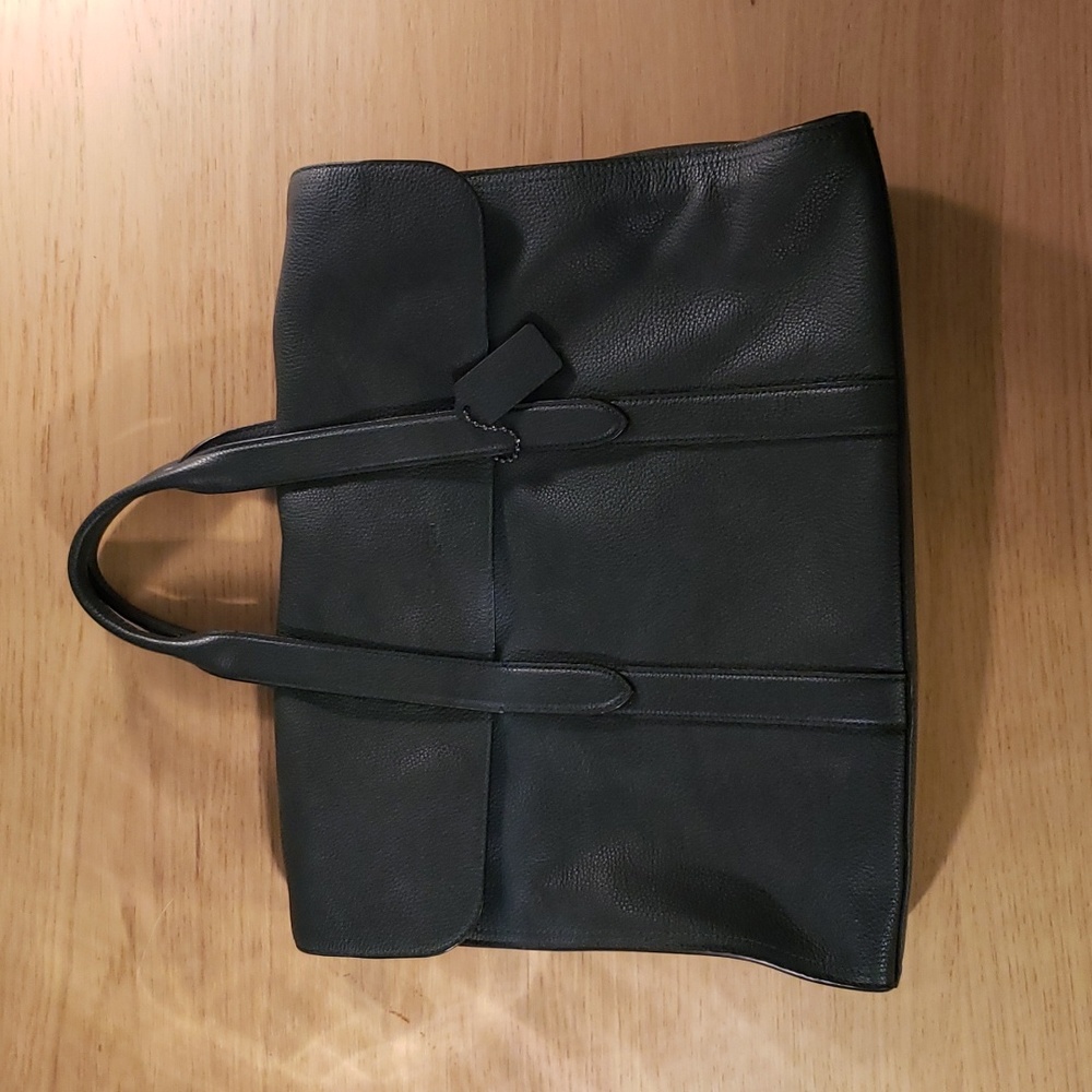 Dark green leather briefcase or laptop case, Coach